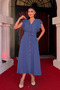 Ayrobin Fabric Button Detailed Dress - Indigo Blue - 2