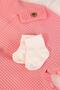 Salmon Rabbit Detailed Ornament Pocket Buttoned Baby Girl Romper (3-9 Months) - 3