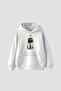 Forever Classic Printed Oversize Unisex White Hoodie
