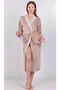 Collar Dot Striped Niki Velvet Bamboo Cotton Dressing Gown