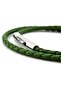 Velaris Green Green Thin Leather Wrap Stainless Steel Clip Men Bracelet M059F