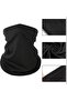 Black Seasonal Buff Solid Color Classic Unisex Neck Collar Biker Bandana Sports Multi-Purpose