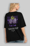 Blackberry Back Printed Black Oversize T-Shirt Men Women Cotton Crew Neck Tshirt - 4