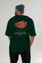 Watermelon Back Printed Green Oversize T-Shirt Men Women Cotton Crew Neck Tshirt - 5