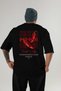Pepper Back Printed Black Oversize T-Shirt Men Women Cotton Crew Neck Tshirt - 2