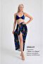 Abstract Expressionist Pattern Pareo Vibrant 100X145 cm Digital Printing Chiffon
