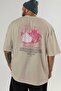 Pitaya Back Printed Beige Oversize T-Shirt Men Women Cotton Crew Neck Tshirt - 5