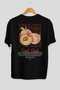 Peach Back Printed Black Oversize T-Shirt Men Women Cotton Crew Neck Tshirt