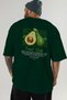 Avocado Back Printed Green Oversize T-Shirt Men Women Cotton Crew Neck Tshirt - 6