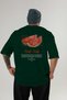 Watermelon Back Printed Green Oversize T-Shirt Men Women Cotton Crew Neck Tshirt - 2