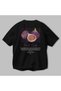 Fig Back Printed Black Oversize T-Shirt Men Women Cotton Crew Neck Tshirt - 3