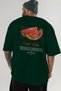 Watermelon Back Printed Green Oversize T-Shirt Men Women Cotton Crew Neck Tshirt - 6