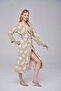 Leaf Jacquard Niki Velvet Bamboo Cotton Dressing Gown - 2