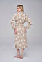 Leaf Jacquard Niki Velvet Bamboo Cotton Dressing Gown - 3