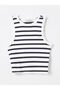 Esvab • Modern & Distinctive Zero Roba Collar Striped Women's Crop Top - 6