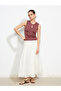Gathered Women's Knitwear Undershirt with Window Detail - 4