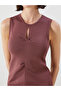 Gathered Women's Knitwear Undershirt with Window Detail - 5