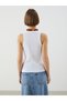White Women's Crew Neck Plain Undershirt - 8