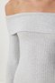 Carmen Collar Ribbed Knitted Dress Lub0192 Gray Melange - 4