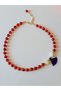 Coral Red Crimping Natural Stone & Detailed Tassel Necklace - 4