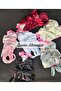 Luxury Stoned Satin Clip 2-Piece Bow Buckle 4-Piece Rubber Towel Buckle Set Black - 4