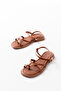 Ring Detailed Flip Flops Tan Brown Skin Orthopedic Flat Sole Daily Comfortable Sandals - 4