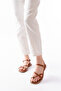 Ring Detailed Flip Flops Tan Brown Skin Orthopedic Flat Sole Daily Comfortable Sandals