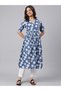 Premium casual kurti / kurta - Blue kurti / kurta for women with white floral print - 6
