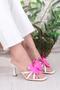 5131 Ares Orchid Fiyank Detailed Women's Slippers with Inch Heels