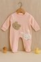 Baby Girl Teddy Bear Rabbit Print Pink Newborn Baby Jumpsuit