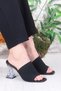 6396 Lace Braided Transparent Heeled Women's Slippers