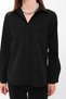 Women's Pocket Detailed Long Sleeve Basic Black Shirt - 3