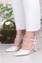 35691 Satin Piping Stone Heeled Evening Dress Shoes Women's Shoes - 2