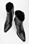Wemma Women's Genuine Leather Zippered Western Boots Black - 7