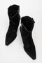 Wemma Women's Genuine Leather Zippered Western Boots Black Suede - 7