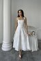 White Long Dress with Corset Detail on the Back - 3