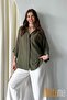 Women's Linen Buttoned Shirt |   Summer Comfortable Cut Patched Front Detailed Natural Fabric - 7