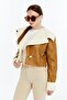 Women's Oversize Leather Coat Fur Jacket Niche Compact Design Casual Sports Look - 3