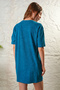 Women's Acid Washed Tie-Dye Pattern Relaxed Fit Mini Length Dress - 8