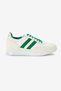 Unisex White Green Thermo Sole Double Stripe Lace up Sports Shoes - 2