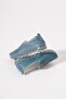 Naste Double Tire Laser Women's Genuine Leather Shoes Denim Blue Skin