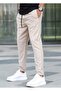 Men's Slim Fit Relaxed Fit Tie Waist Side Pockets Jogger Pants - 2