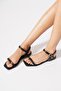 Vekta Women's Sandals with Flip Flop Buckle Detail Black Skin - 5
