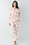 Women's Winter Regular Fit Cream Shirt Pajama Set Pc9056-S-V1 - 2