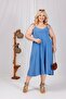 Plus Size Wooden Bead Detailed Washed Fabric Dress - 6