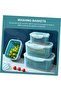5-Pack Fruit Storage Containers for Fridge with Drain Colander, Plastic Produce Keepers, Blue - 5