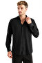 Men's Shirt Black Lycra Long Sleeve Pocket Comfortable Fit Loose Draped Cotton Daily Stylish Model - 2