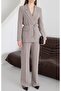 Waist Tie Blazer Jacket Pantsuit - 2