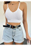 Strappy V-Neck Knitwear Crop Blouse