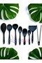 Ivory Heat Resistant Silicone Colander, Ladle, Spatula, Spoon, Tongs Set (30-28-22-20 cm) 8 Pieces